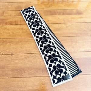 Coach black and white wool scarf